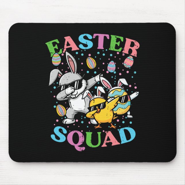 Easter Squad Bunny Egg Chick Dab Crew Matching Men Mouse Mat (Front)