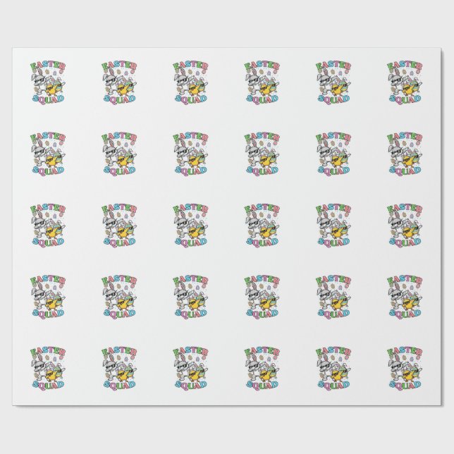 Easter Squad Bunny Egg Chick Dab Crew Matching Men Wrapping Paper (Flat)