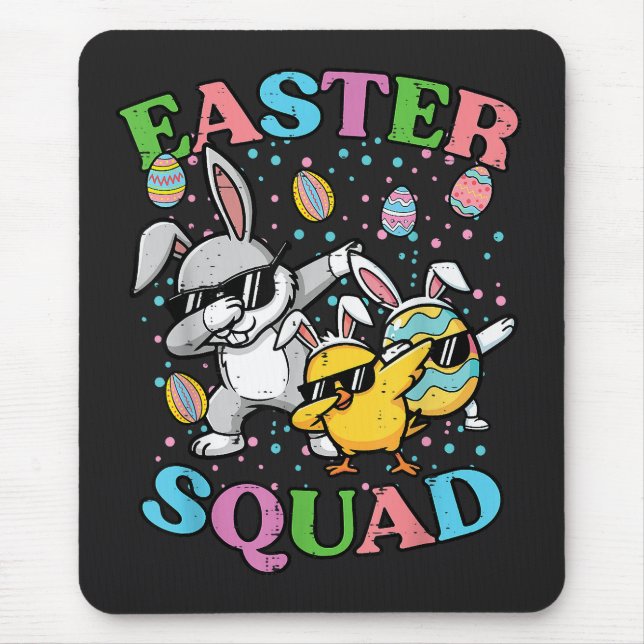 Easter Squad Bunny Egg Chick Dab Crew Matching Mouse Mat (Front)