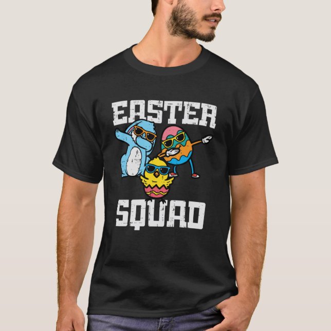 Easter Squad Dab Bunny Egg Chick Matching Boys Kid T-Shirt (Front)