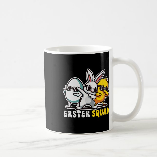 Easter Squad Dabbing Bunny Chick Egg Hunting Match Coffee Mug (Right)