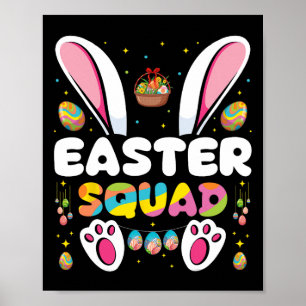 Easter Squad Egg Hunting Bunny Group Matching  Poster