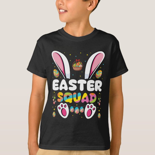 Easter Squad Egg Hunting Bunny Group Matching  T-Shirt (Front)