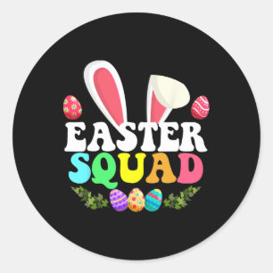 Easter Squad Family Matching Bunny Egg Hunting Ear Classic Round Sticker