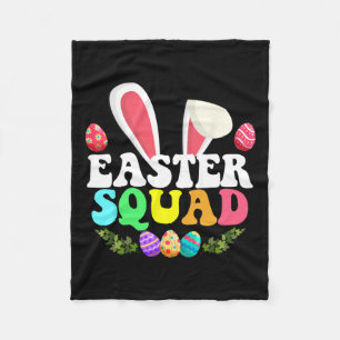 Easter Squad Family Matching Bunny Egg Hunting Ear Fleece Blanket