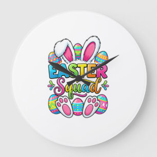 Easter Squad Family Matching Couple Easter Men Wom Large Clock
