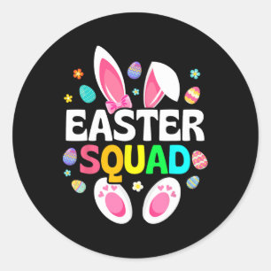 Easter Squad Family Matching Easter Day Bunny Egg  Classic Round Sticker