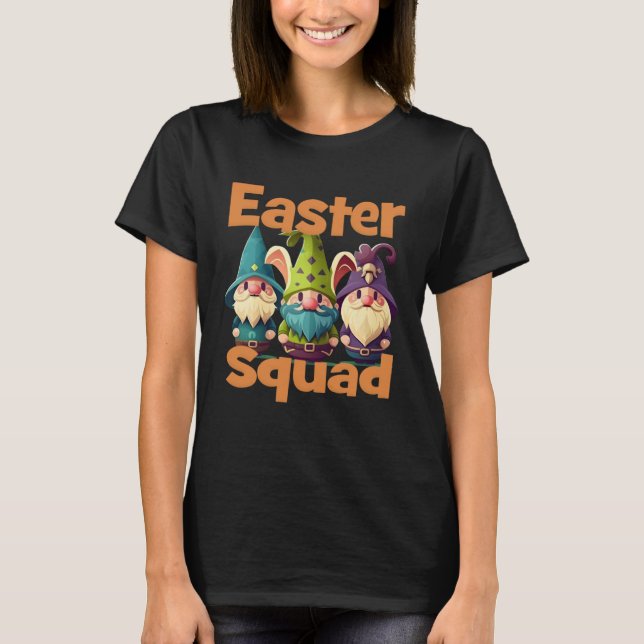 Easter Squad Family Matching Gnomes Bunny Egg Hunt T-Shirt (Front)