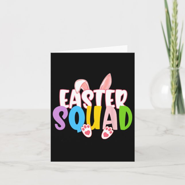Easter Squad Family Matching Group Easter Egg Hunt Card (Front)