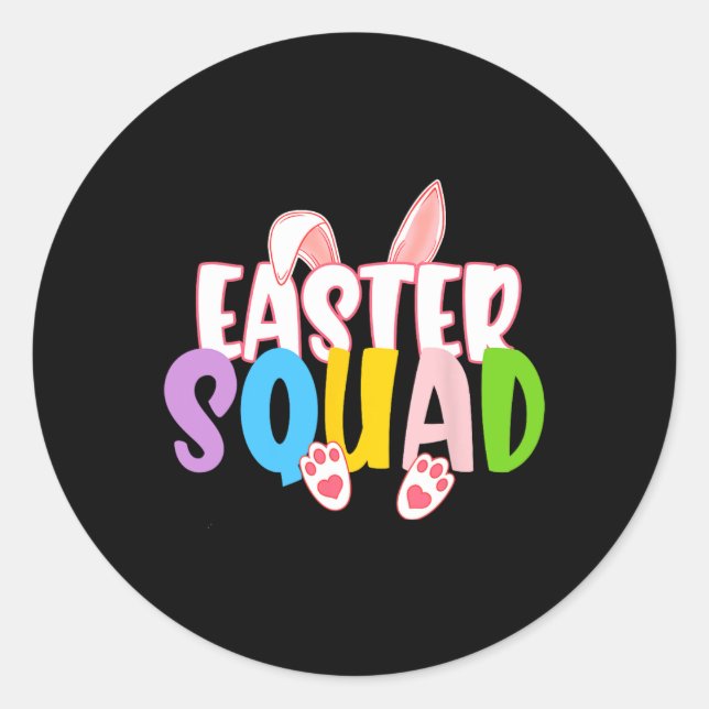 Easter Squad Family Matching Group Easter Egg Hunt Classic Round Sticker (Front)