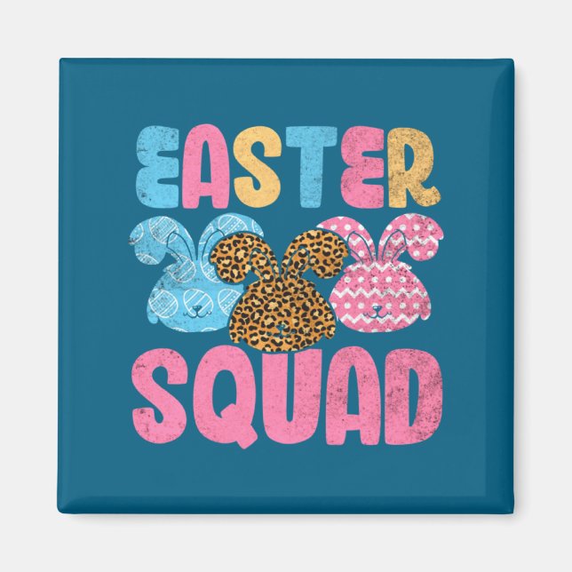 Easter Squad Leopard Bunny Easter Illustration Magnet (Front)