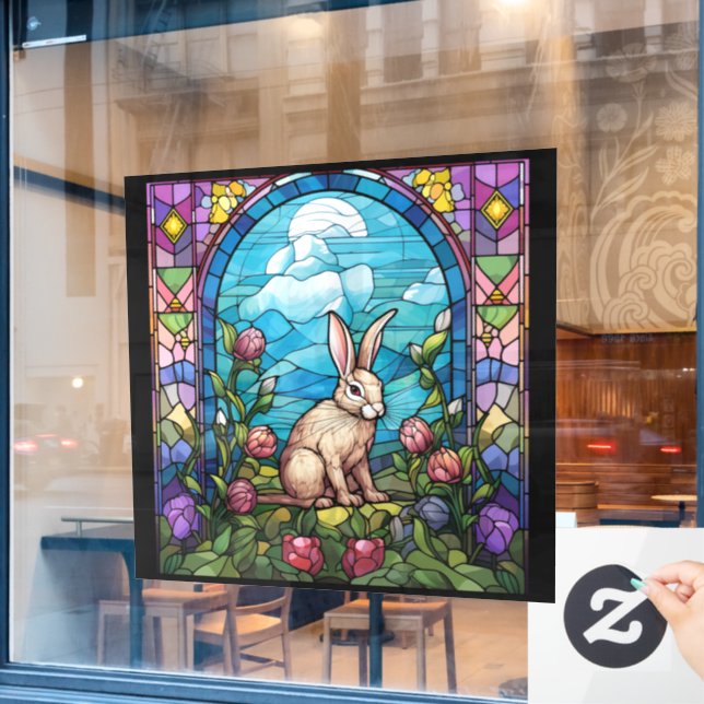 Easter Stained Glass Window Cling (Cafe Window)