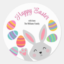 Easter Sticker fun bunny with eggs