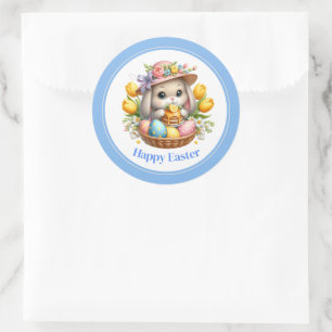Easter Stickers-Bunny Classic Round Sticker