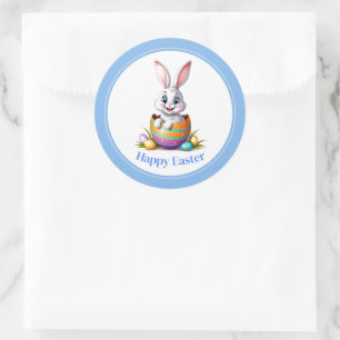 Easter Stickers-Bunny Classic Round Sticker