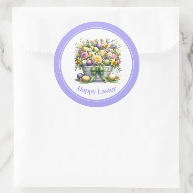 Easter Stickers Floral Basket (Bag)