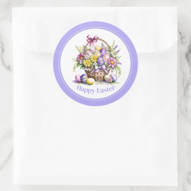 Easter Stickers Floral Basket (Bag)