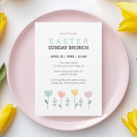 Easter Sunday Brunch Modern Floral Green Botanical