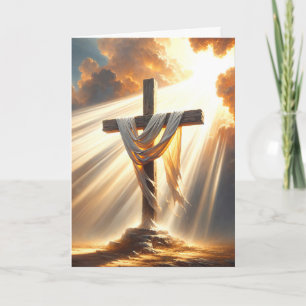 Easter Sunday Cross and Sunbeams Card