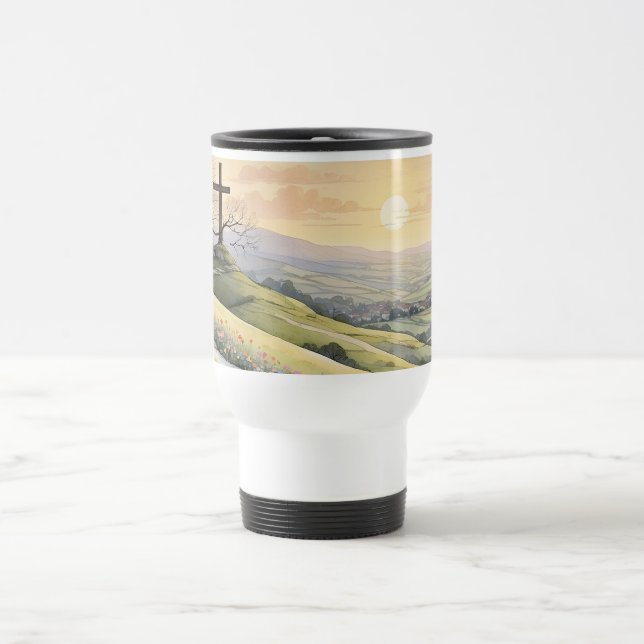 Easter sunrise art illustration travel mug (Center)