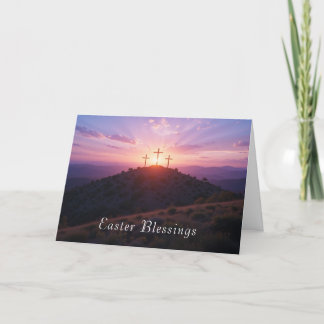 Easter Sunrise Over Cross Christian Easter Holiday Card