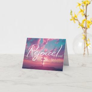 Easter Sunrise Scene with Cross Silhouette  Card