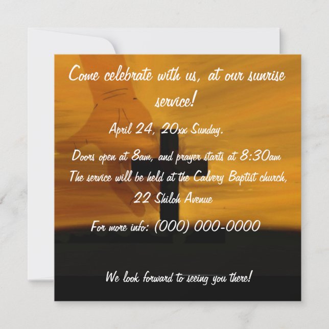 Easter sunrise service Invitation (Front)