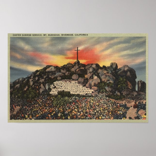 Easter Sunrise Service on Mt. Rubidoux Poster (Front)