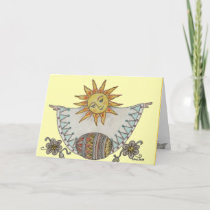 Easter Sunrise Ukrainian Folk Art Holiday Card