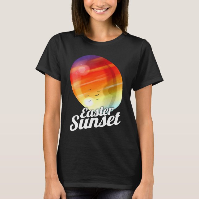Easter Sunset Painted Easter Egg For Egg Hunt On E T-Shirt (Front)