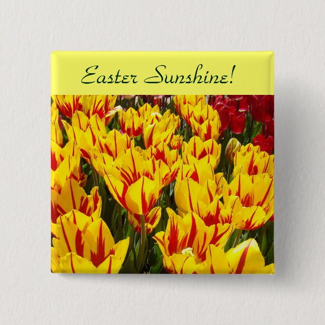 Easter Sunshine! buttons Yellow Tulips Flowers (Front)