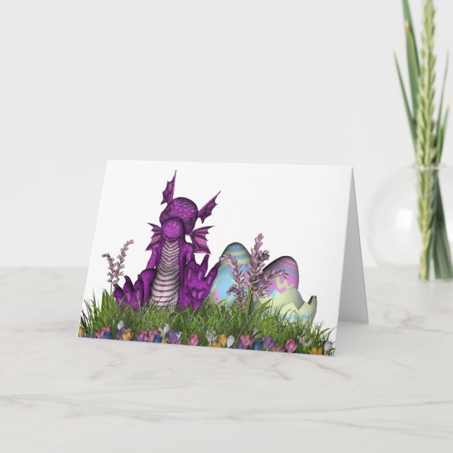 Easter Surprise Baby Dragon Holiday Card (Front)