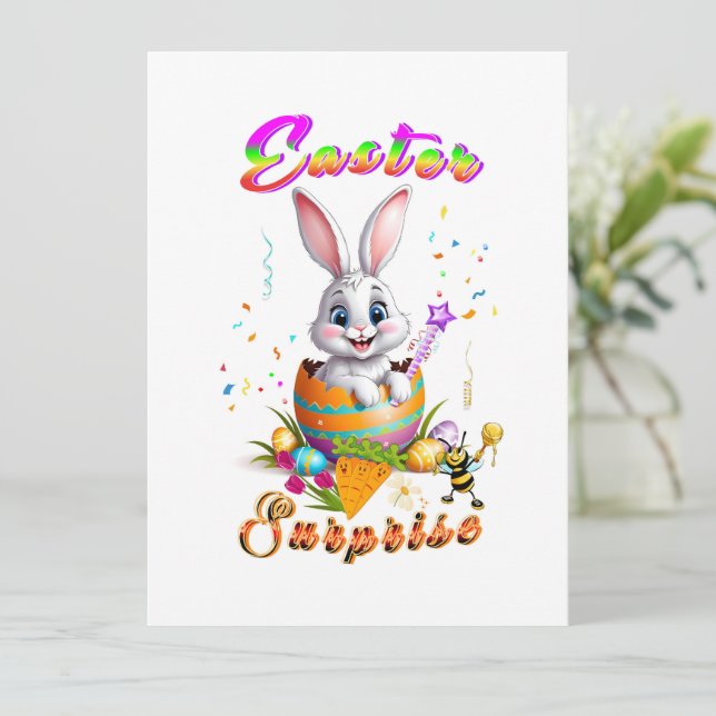 Easter Surprise Holiday Card (Standing Front)