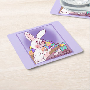 Easter Surprise Square Paper Coasters