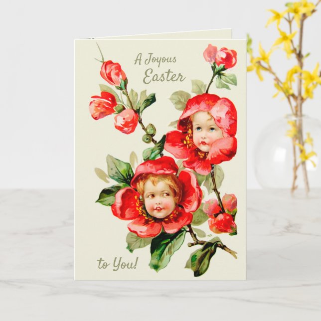 Easter Sweet girls Flower children fantasy CC1215 Card (Yellow Flower)