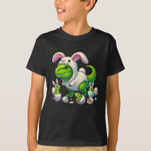 Easter T-rex Bunny Ears Funny Dinosaur Costume Kid T-Shirt