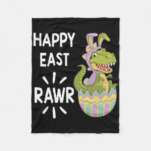 Easter T Rex Dinosaur Bunny Egg Happy Eastrawr Tod Fleece Blanket