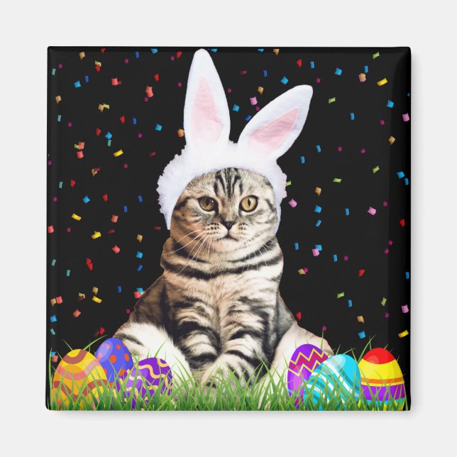 Easter Tabby Cat Magnet (Front)