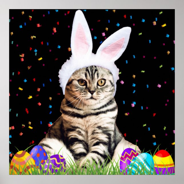 Easter Tabby Cat Poster (Front)