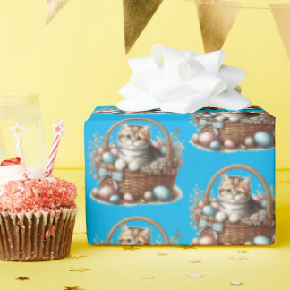 Easter Tabby Kitten Wrapping Paper