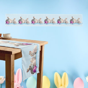 Easter Table Runner Two Rabbits & Easter Eggs