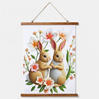 Easter Tapestry Cottontails and Chinoiserie  