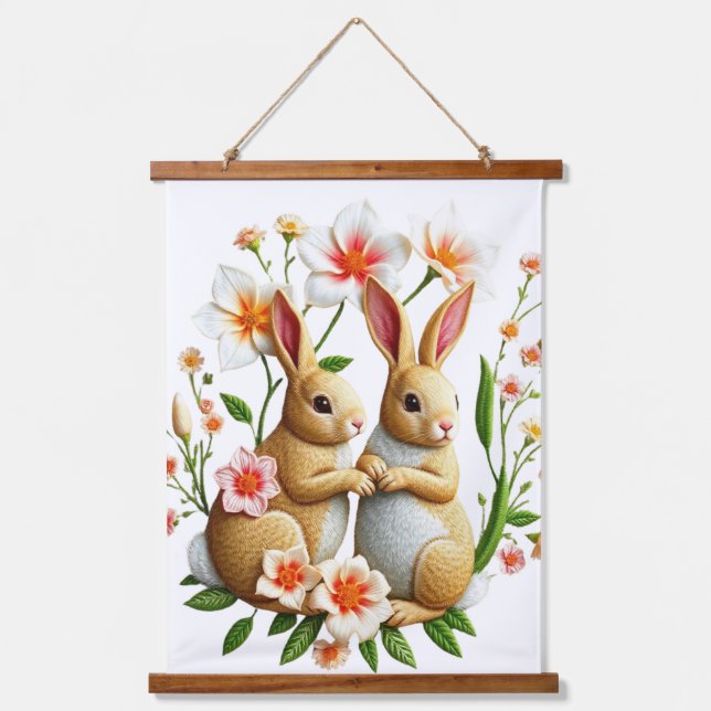 Easter Tapestry Cottontails and Chinoiserie   (Front)