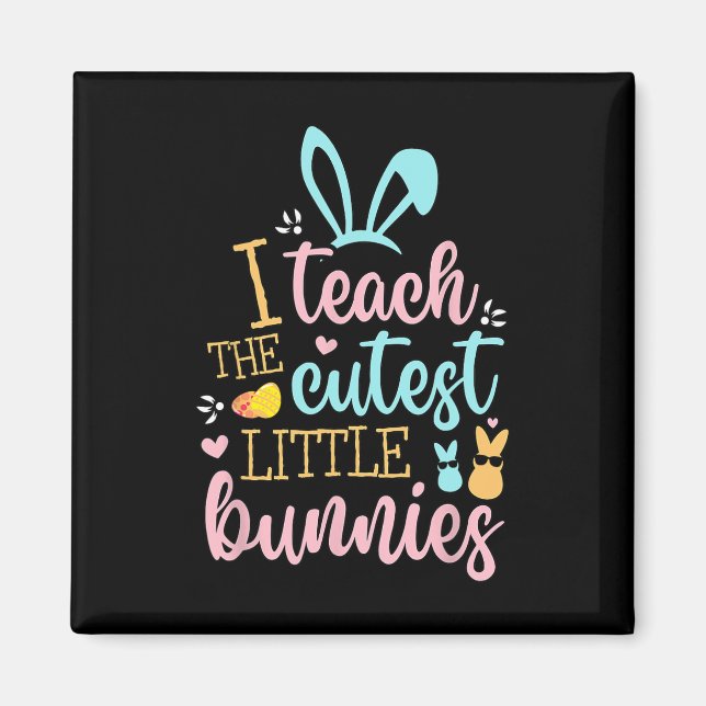 Easter Teacher Bunny Ears Sket Eggs Rabbit Happy E Magnet (Front)