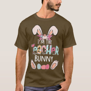 Easter Teacher Bunny Leopard Rabbit Egg Hunting Wo T-Shirt