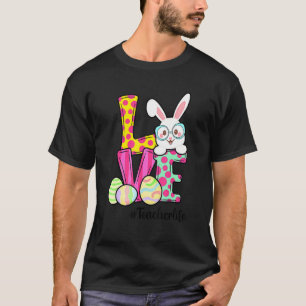 Easter Teacher Teacher Life Easter Gnome Bunny Lov T-Shirt