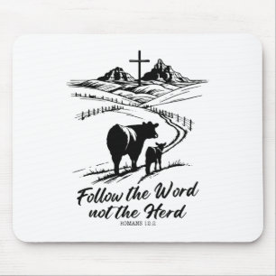 Easter Tee Follow The Word Not The Herd Romans 122 Mouse Mat