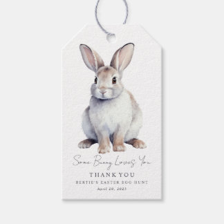 Easter Thank You Gift Tags White Bunny 
