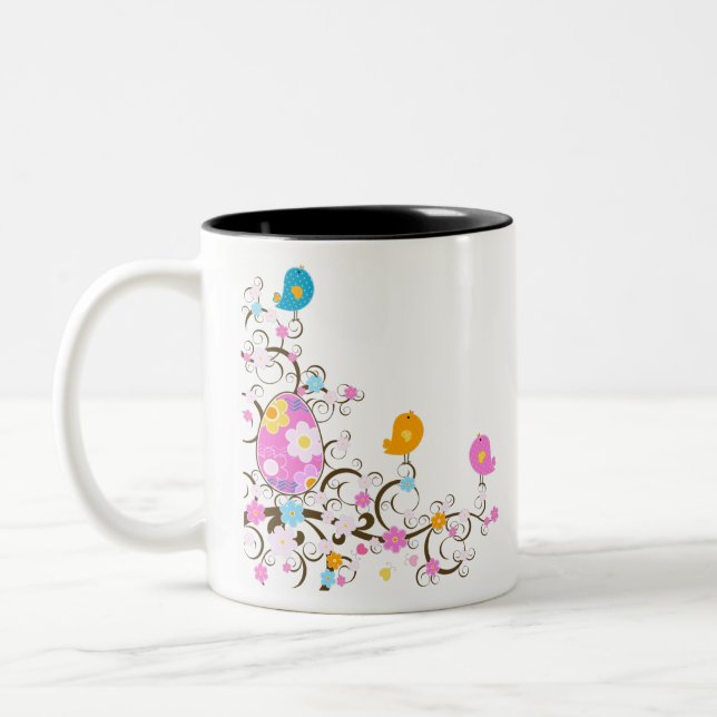 Easter Theme cute Design Two-Tone Coffee Mug (Left)