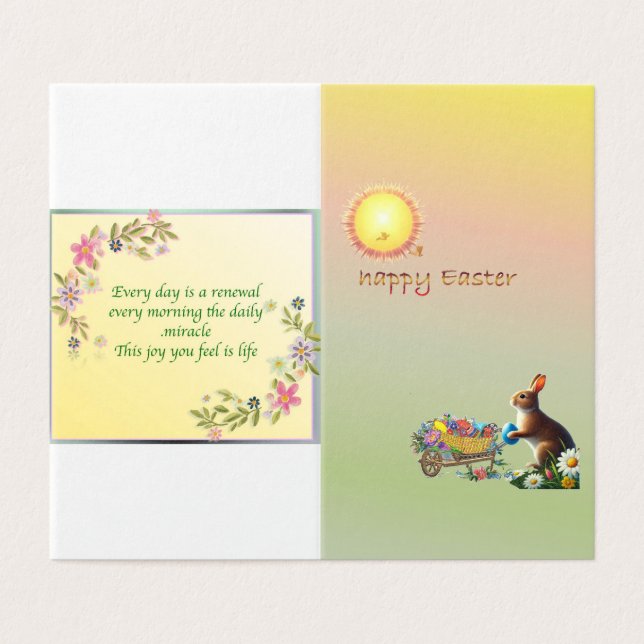 Easter themed Greeting Card (Outside Unfolded)